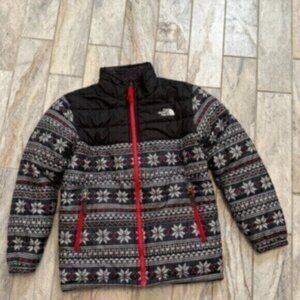 The North Face boys youth medium 10/12 black/white/red REVERSIBLE puffer Winter
